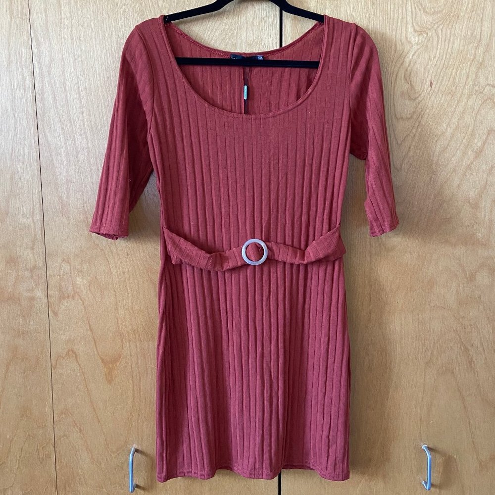 DONATED–PLT Plus | Ribbed Tortoise Shell Bodycon Dress